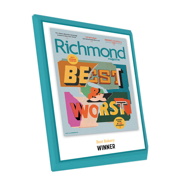 Richmond Magazine "Best & Worst" Cover Award Glass Plaque