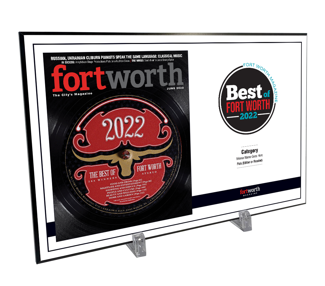 Fort Worth Magazine Best Of- Melamine Plaque - Cover & Award