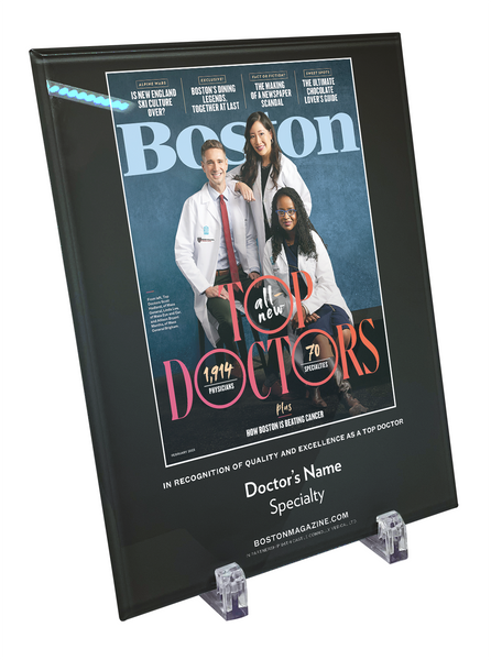 Boston Magazine Top Doctors Award Plaque - Glass