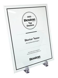 Boston Magazine Top Doctors Logo Award Plaque - Crystal