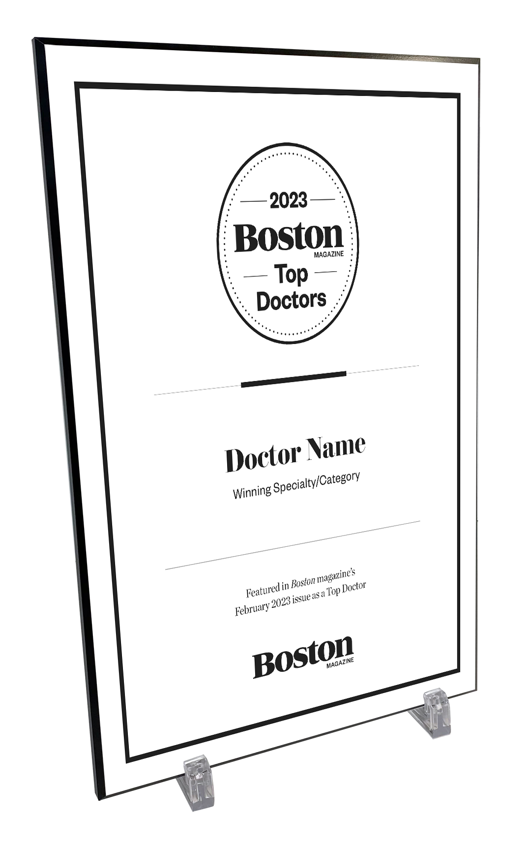 Boston Magazine Top Doctors Plaques