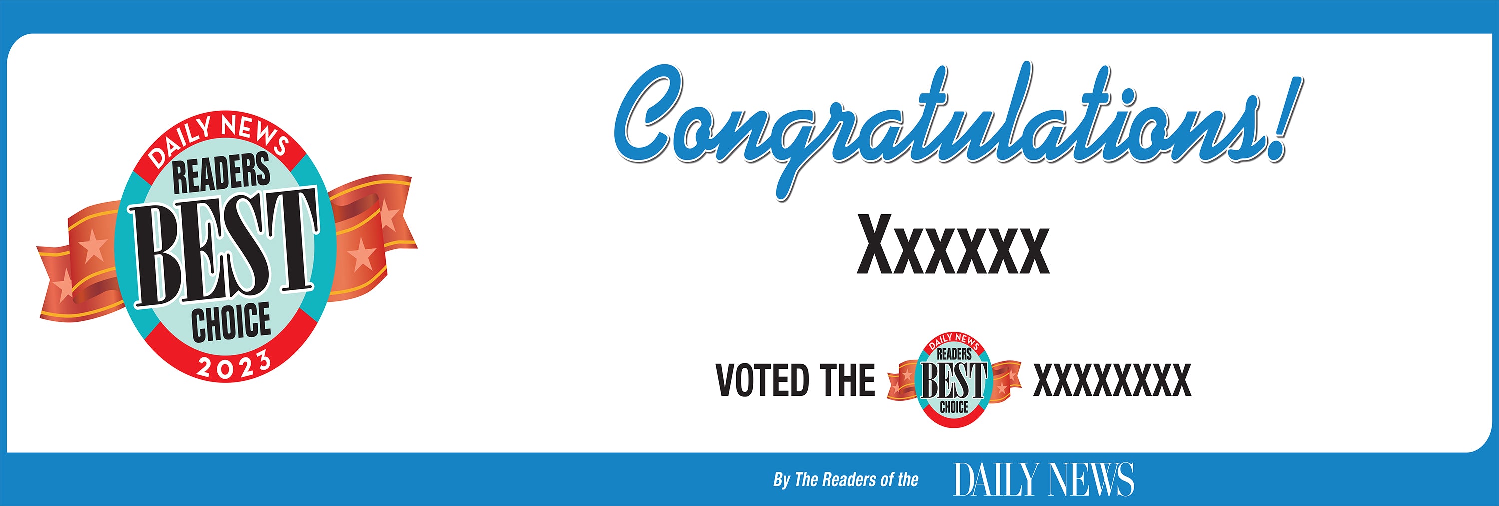 LA Daily News Best Of Certificate and Readers Choice Award | Outdoor Banners