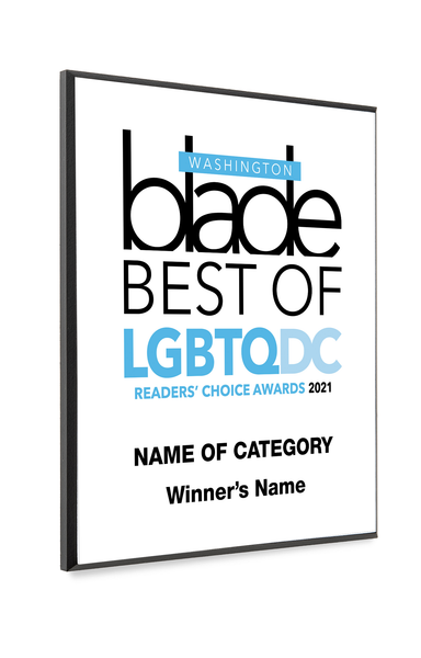 Washington Blade Best Of LGBTQ DC Award - Hardi-Plaque