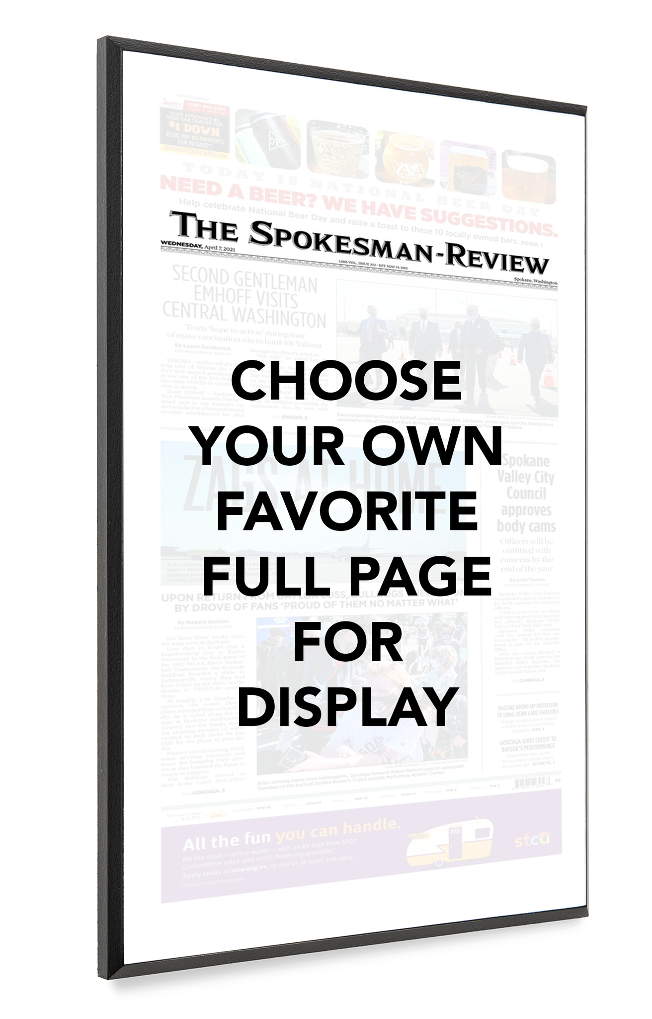 Spokesman-Review Front Page - Wood Plaque