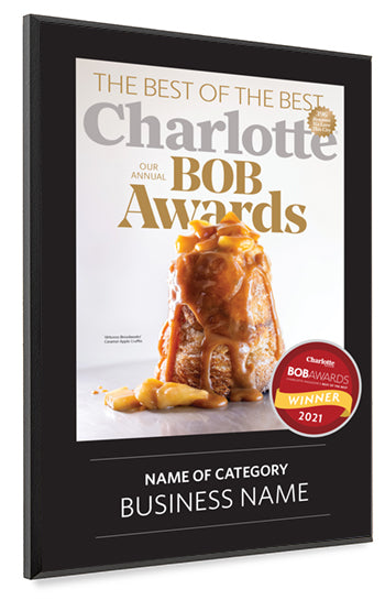 Charlotte Magazine "BOB" Award Plaque