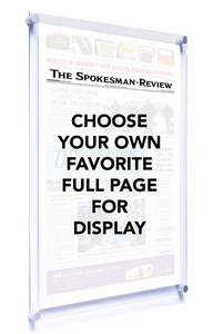Spokesman-Review Front Page - Modern Acrylic Plaque