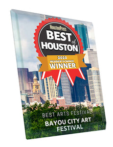 "Best of Houston"  2020 Award - Crystal Glass Plaque
