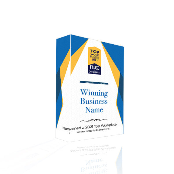 NJ.com and Jersey's Best Top Workplace Award Plaque | Acrylic Block