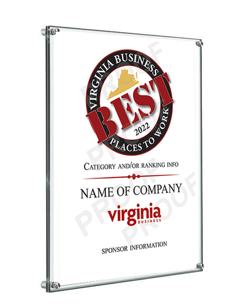 Best Places to Work Award Plaque - Acrylic Standoff