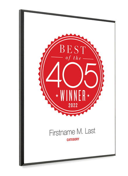 405 Magazine Best of the 405 Award - Modern Hardi-plaque