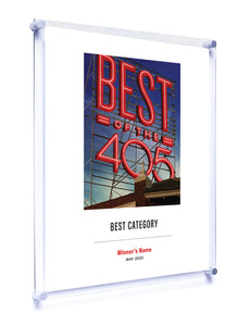 405 Magazine Best of the 405 Award - Acrylic Standoff Plaque