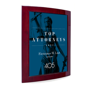 405 Magazine Top Attorneys Award - Rosewood with Metal Inlay