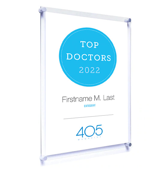405 Magazine Top Doctors Award - Acrylic Standoff Plaque