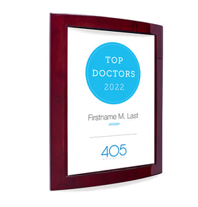 405 Magazine Top Doctors Award - Rosewood with Metal Inlay