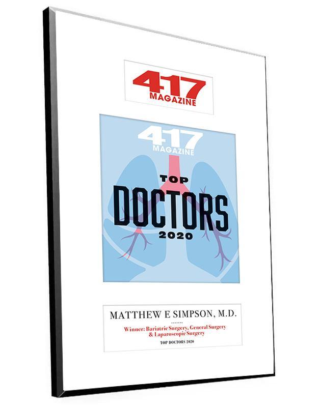 417 Magazine Top Doctor Single-page Award Plaques by NewsKeepsake