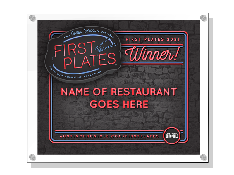 Austin Chronicle "First Plates" Award Plaques - Acrylic Standoff