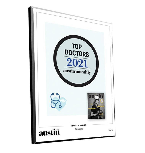 Austin Monthly "Top Doctors" Mounted Archival Award Plaque by NewsKeepsake