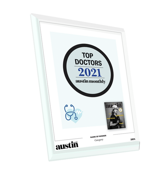 Austin Monthly "Top Doctors" Glass Cover Award Plaque by NewsKeepsake