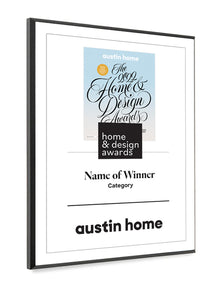 Austin Home "Home & Design" Award - Mounted Archival Plaque