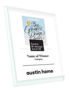 Austin Home "Home & Design" Award -  Crystal Glass Plaque