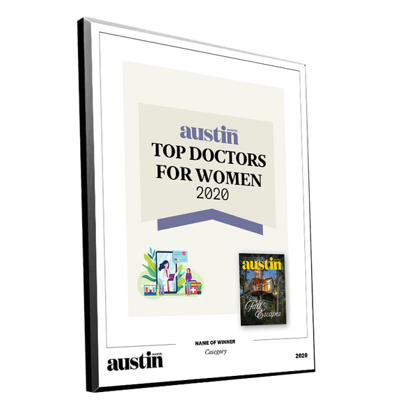 Austin Monthly "Top Doctors for Women" Mounted Archival Award Plaque by NewsKeepsake