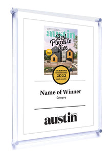 Austin Monthly "Top Mortgage Professionals" Award - Acrylic Standoff Plaque