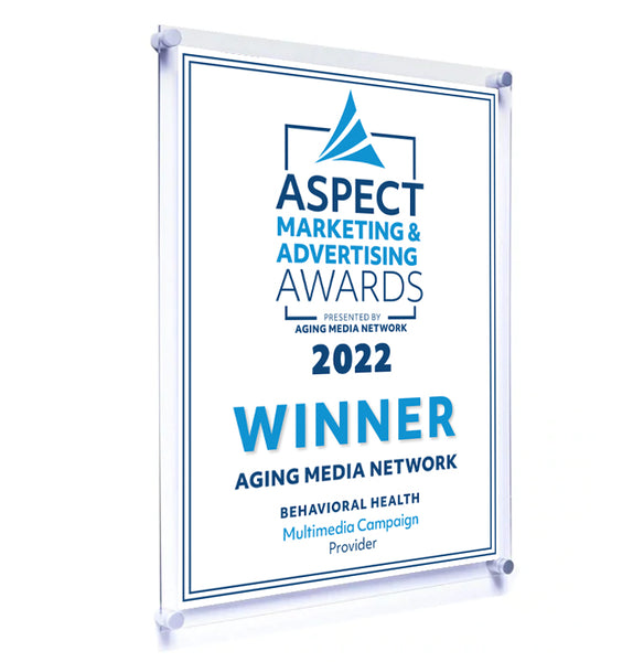 Aging Media Network Aspect Award - Acrylic Standoff Plaque