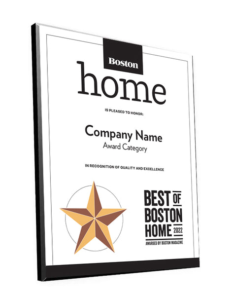 “Best of Boston Home” Plaques