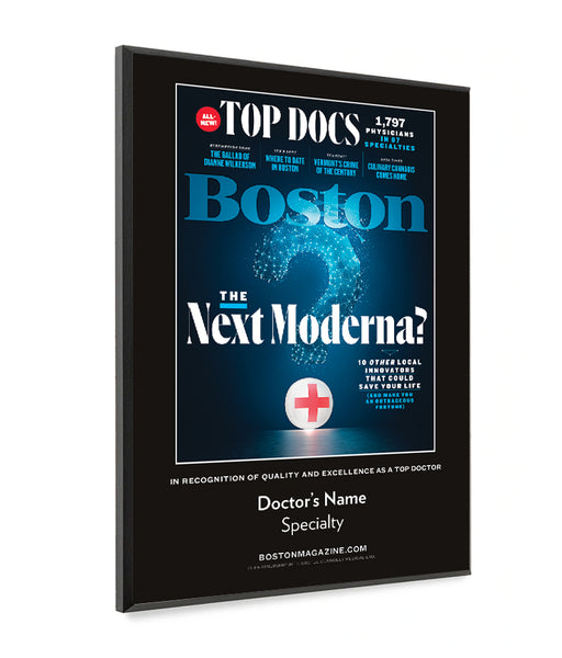 Boston Magazine Top Doctors Cover Award Plaque