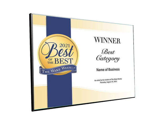 Wake Weekly "Best of the Best" Award - Modern Hardi-plaque