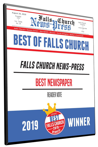 "Best of Falls Church" Award Plaque by NewsKeepsake