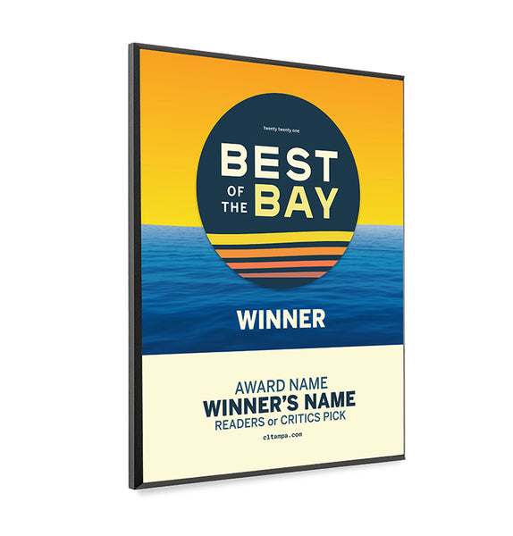 CL Tampa Bay Best of the Bay Plaque | Traditional Modern Mount