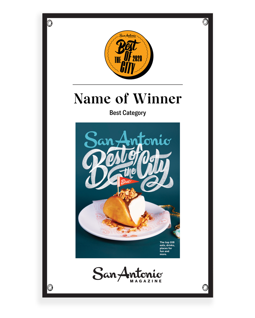 San Antonio Magazine "Best of the City" Award Banner