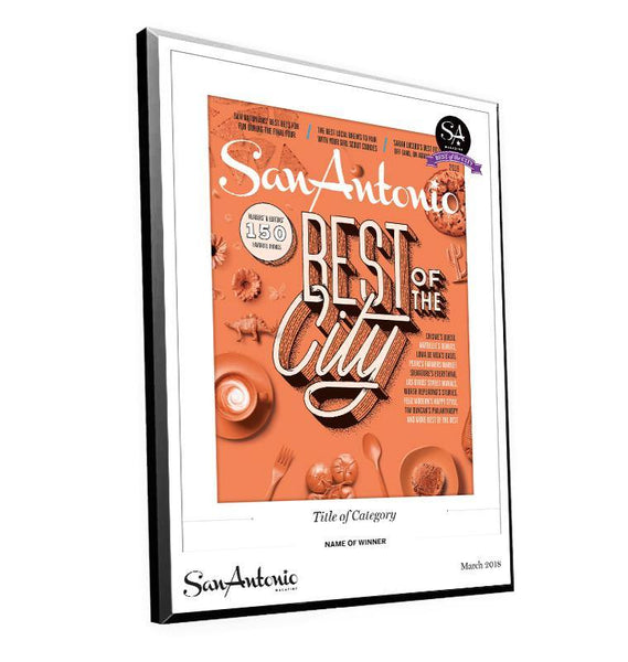"Best of the City” Mounted Archival Award Plaque by NewsKeepsake