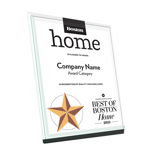 "Best of Boston Home" Award Plaque - Glass