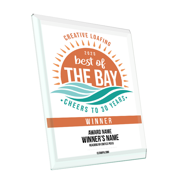 CL Tampa Bay Best of the Bay Plaque | Crystal Glass by NewsKeepsake