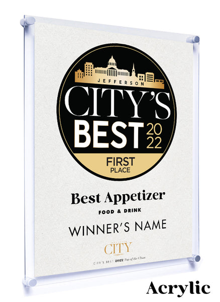 Jefferson City's Best Award Plaque