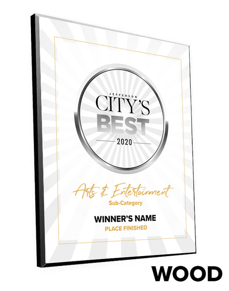 Jefferson City's Best Award Plaque by NewsKeepsake
