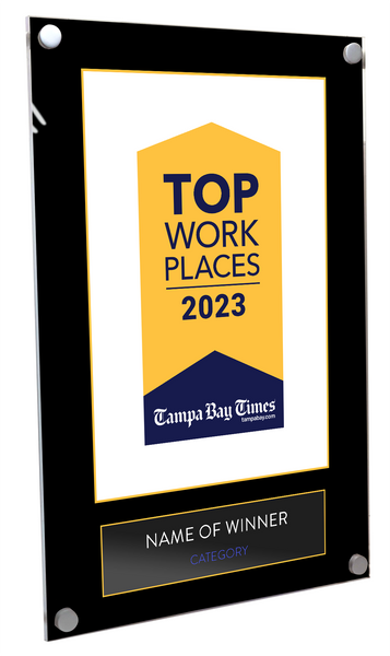 Tampa Bay Times Top Workplaces Award - Acrylic Standoff Plaque