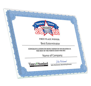 Times-Standard Readers' Choice Award - Crystal Plaque