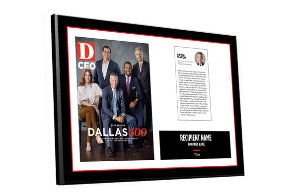 D CEO Dallas 500 Article & Cover Spread Plaque by NewsKeepsake