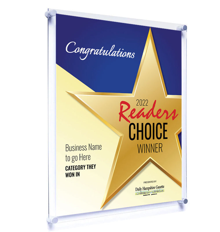 Daily Hampshire Gazette Readers Choice Acrylic Standoff Plaque