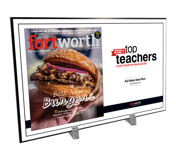 Fort Worth Magazine Top Teachers Melamine Plaque - Cover & Award