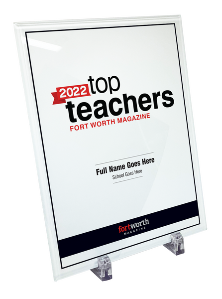 Fort Worth Magazine Top Teachers Crystal Plaque - Award