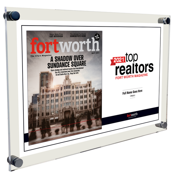 Fort Worth Magazine Top Realtor Acrylic Plaque - Cover & Award