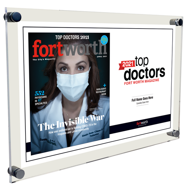 Fort Worth Magazine Top Doctor Acrylic Plaque - Cover & Award