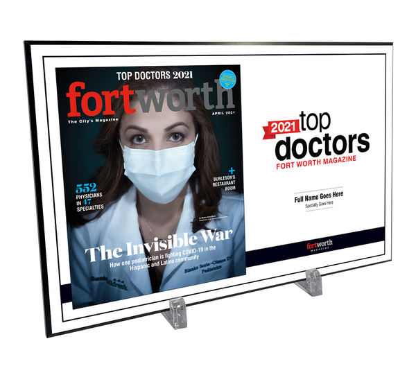 Fort Worth Magazine Top Doctor Melamine Plaque - Cover & Award