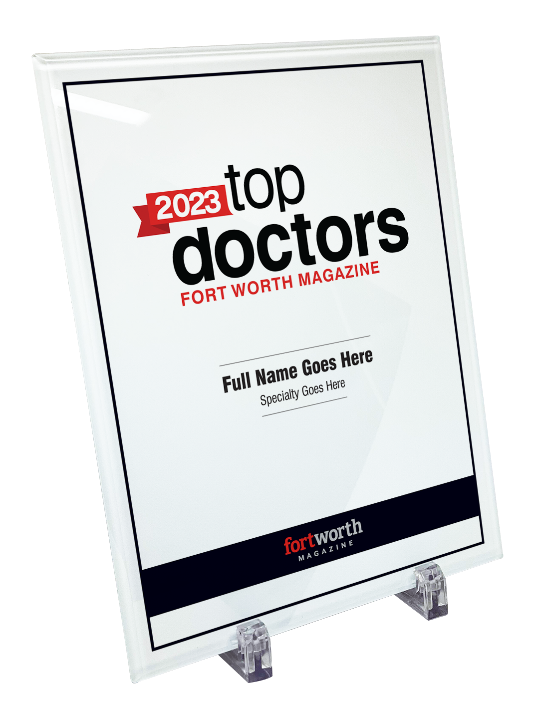 Fort Worth Magazine Top Doctor Crystal Plaque - Award