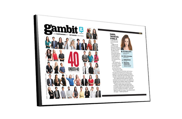 Gambit "40 Under 40" Cover / Article Plaque by NewsKeepsake