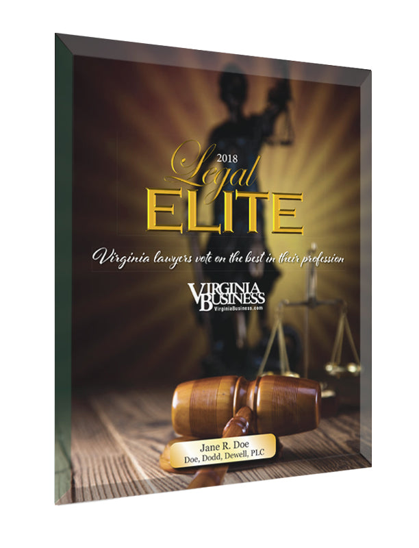 Legal Elite Glass Cover Award Plaque by NewsKeepsake